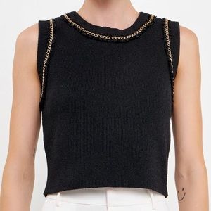 Anthropologie “Endless Rose” Trim Knit Tank Top (NWT)